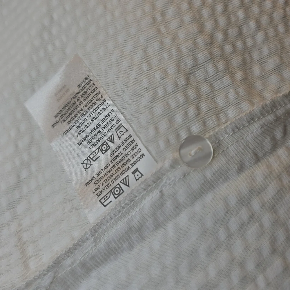 Vintage Joan Rivers White Seersucker Blouse Size Large - Picture 6 of 8